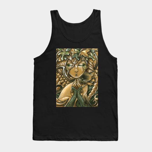 Forest Angel and Siamese Cat Tank Top by Nat Ewert Art